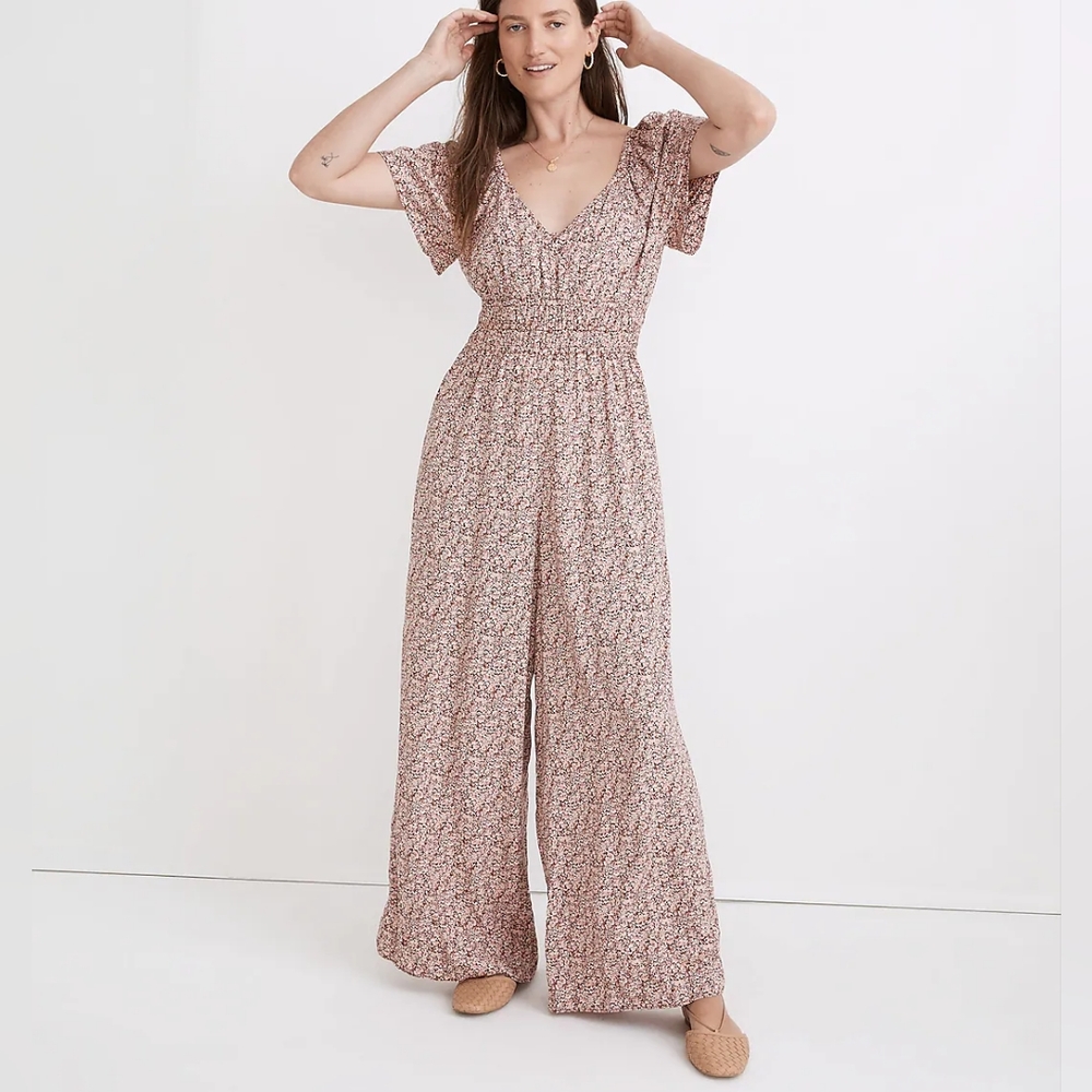 Madewell Sophia Wide-Leg Jumpsuit in Cottage Garden